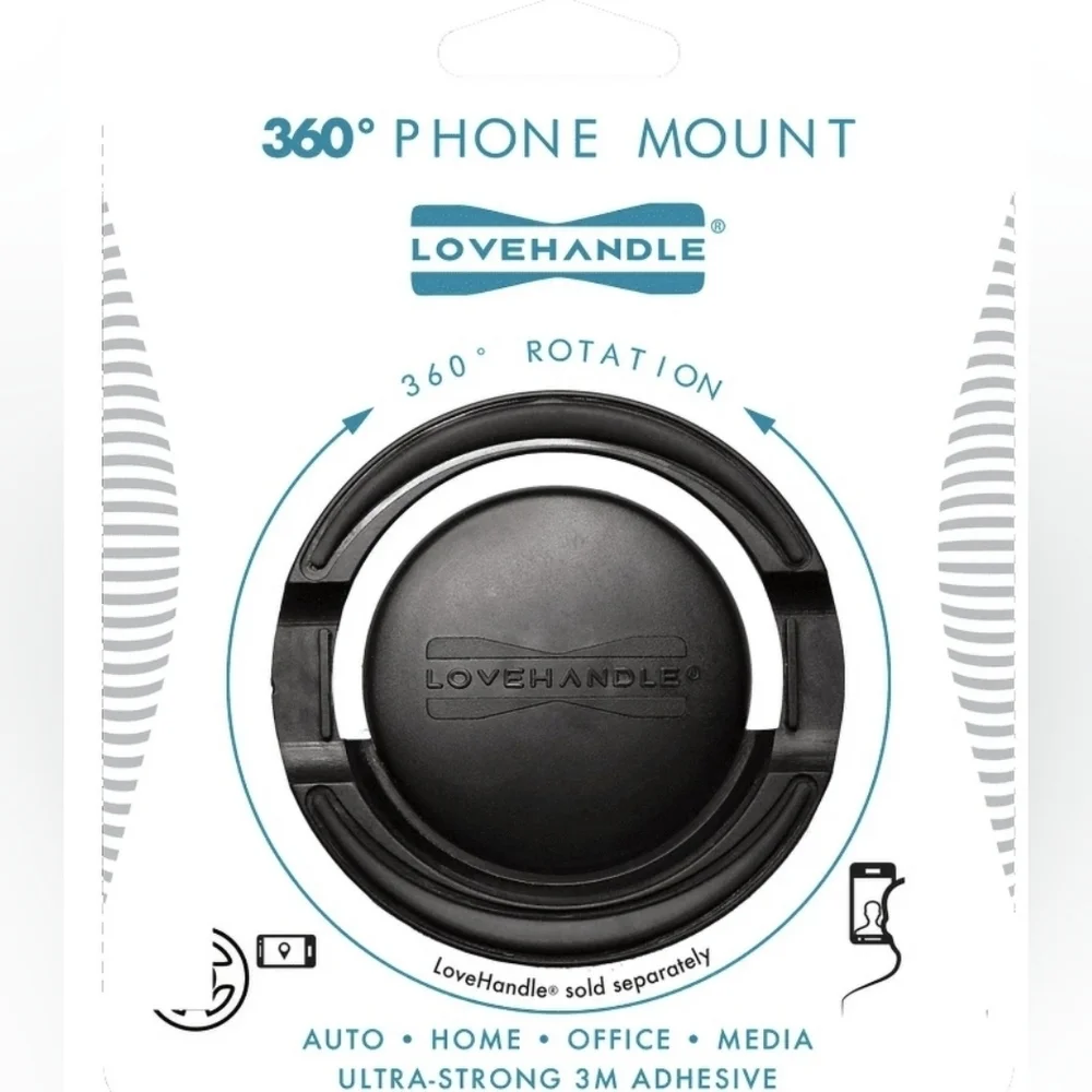 LoveHandle Black Swivel 360 Phone Mount -2 Available Priced For One-